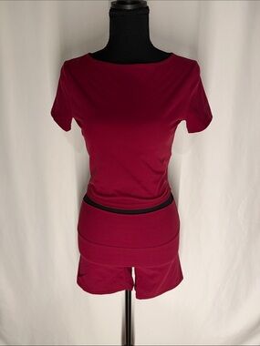 Women's Burgundy Two-Piece Active Set